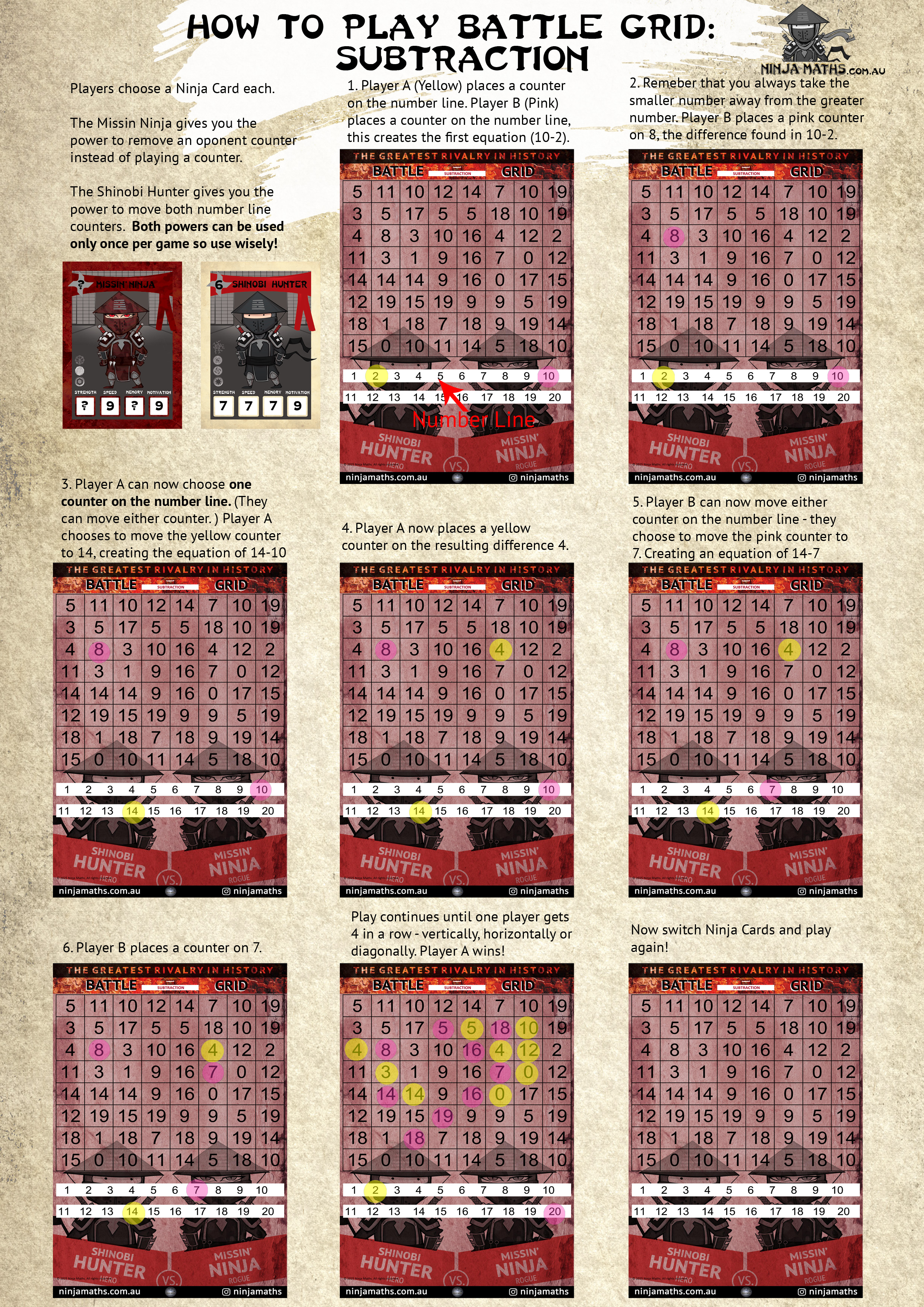 Battle Grid Rules Subtraction