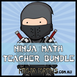 Ninja Maths ninja on blue background