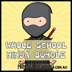Ninja Maths ninja on yellow background